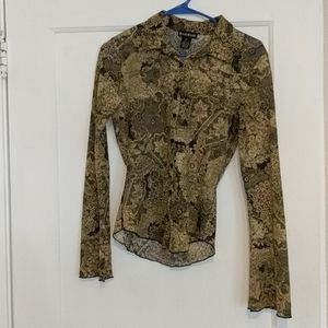 Bebe vintage lace button down shirt